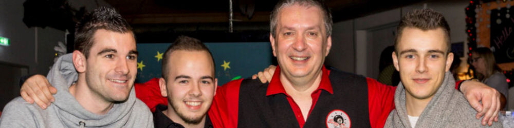 Siegerehrung 3 Knigs Snooker Open 2015: v.l.n.r. Jurian Heusdens (3.), Luca Brecel (2.), Tony Drago (Sieger), Alexander Ursenbacher (3.)